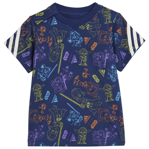 Adidas Originals Kids' Boys Adidas Star Wars Young Jedi T-shirt In Dark Blue/off White/multicolor