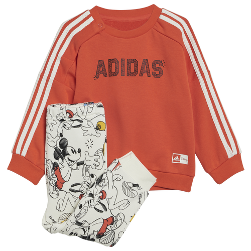 Adidas Originals Kids' Boys Adidas Disney Mickey Mouse Crewneck And Jogger Set In Off White/bright Red/black