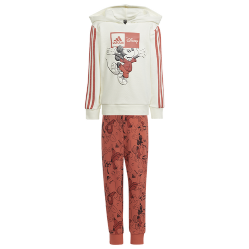 

adidas Boys adidas Disney Mickey Mouse Hoodie And Jogger Set - Boys' Preschool Off White/Bright Red Size 4T