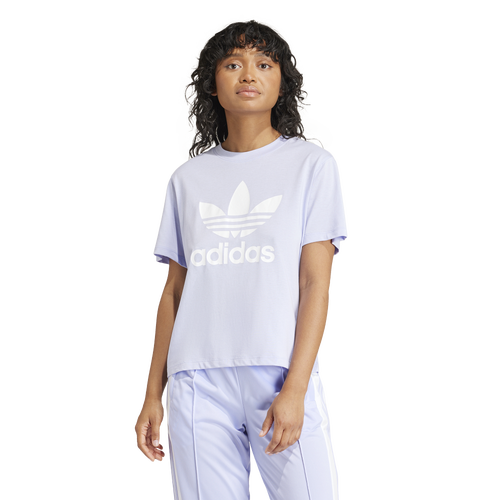 Adidas Originals Womens  Adicolor Lifestyle Trefoil Boxy T-shirt In Violet Tone
