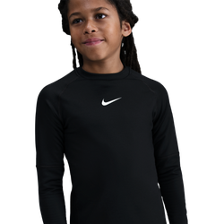 Boys' Grade School - Nike Pro Dri-FIT Long Sleeve Crew - White/Black
