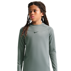 Boys' Grade School - Nike Pro Dri-FIT Long Sleeve Crew - Black/Smoke Grey