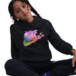 Boys' Grade School - Nike NSW Glitch Club Fleece Hoodie - Black/Orange