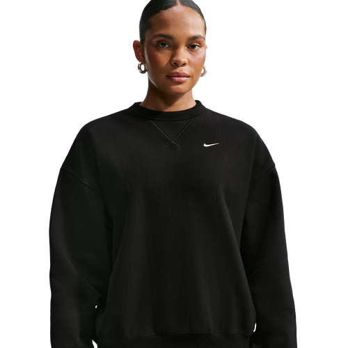  - Nike Studio Fleece Heavy OS Crew - Total Black/Sail