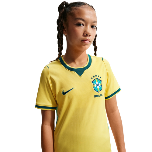 BOYS - Nike Brasil Dri-Fit Short Sleeve Stadium Home Jersey - Canary/Green