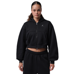 Women's - Jordan Brooklyn Fleece Mid Crop Full Zip - Black