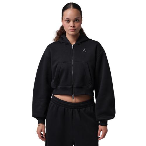  - Jordan Brooklyn Fleece Mid Crop Full Zip - Black