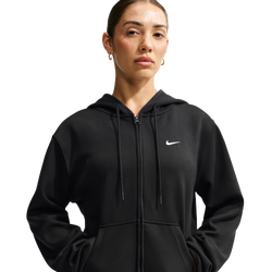 Women's - Nike Dri-FIT Studio Fleece Sport Full Zip Hoodie - Black/White
