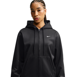 Women's - Nike Therma-FIT Studio Fleece Sport Full Zip Hoodie - Black/White