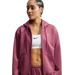 Women's - Nike Therma-FIT Studio Fleece Sport Full Zip Hoodie - Pink Smoke/White