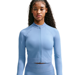Women's - Nike Pro Dri-FIT Seamless FZ Midlayer - Work Blue