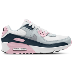 Girls' Grade School - Nike Air Max 90 - Grey/Pink/White
