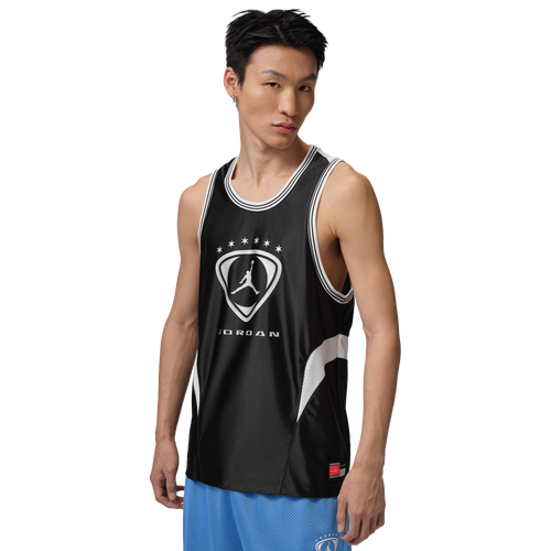 MENS - Jordan Brooklyn FC Sleeveless Jersey - White/Black Metallic Silver