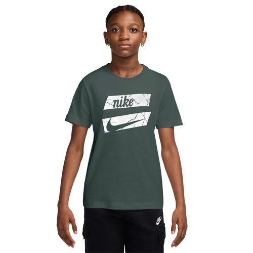 Boys Nike NSW Block T-Shirt - Boys' Grade School Green/White Size M