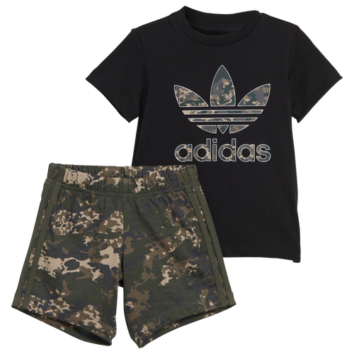 

Boys adidas Originals adidas Originals Lifestyle Camo Shorts and T-Shirt Set - Boys' Toddler Black Size 12MO