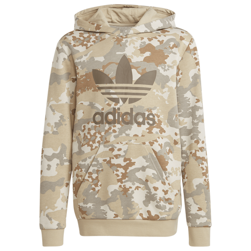 

adidas Boys adidas All Over Print Camo Hoodie - Boys' Grade School Clear Brown/Multi Size L