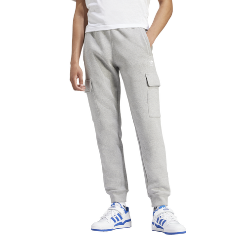 Adidas Originals Mens  Trefoil Essentials Cargo Pants In Medium Grey Heather/white