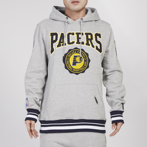 

Pro Standard Mens Pro Standard Pacers Crest Emblem Fleece P/O Hoodie - Mens Gray Size XL