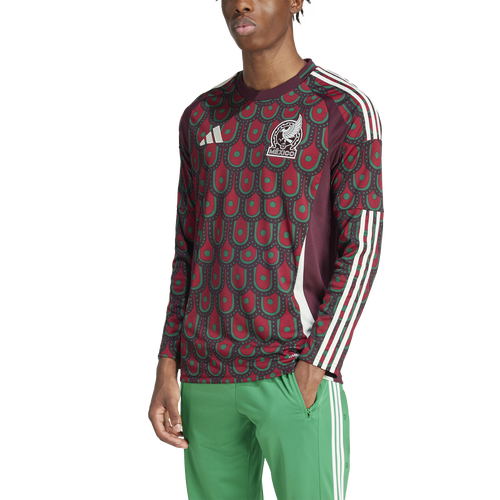 

adidas Mens Mexico adidas Mexico 2024 Home Long Sleeve Soccer Jersey - Mens Multicolor Size XL
