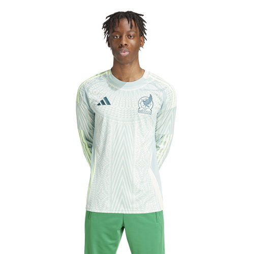 

adidas Mens Mexico adidas Mexico 2024 Away Long Sleeve Soccer Jersey - Mens Linen Green Size L