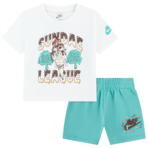 Boys Infant Nike NSW Sundae League Short Set - Boys' Infant Bleached Turquoise/White Size 24MO