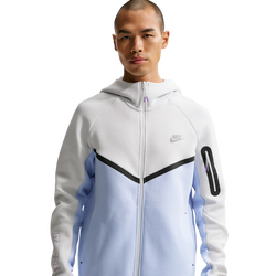 Men's - Nike Tech Fleece Windrunner Full-Zip Jacket AM Day - Hydrogen Blue/Bright Violet/Off White