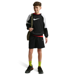 Boys' Grade School - Nike NSW Shorts Tracksuit Crew Set - Black/White