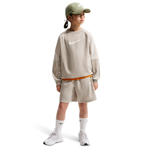 Boys Nike NSW Shorts Tracksuit Crew Set - Boys' Grade School Brown/Beige Size L