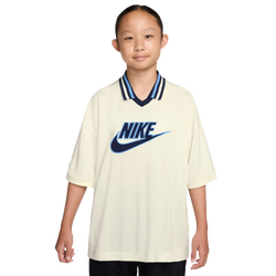 Boys' Grade School - Nike NSW CLN Jersey Short Sleeve Top - Navy/Beige