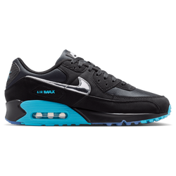 Men's - Nike Air Max 90 Premium Treble - Black/Chrome/Gamma Blue