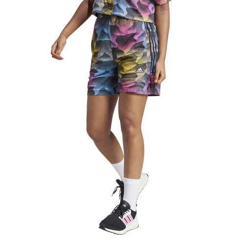 Adidas Originals Womens Adidas Tiro Print Mesh Summer Shorts In Black/multicolor
