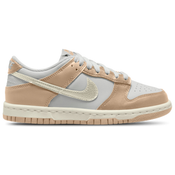 Boys' Grade School - Nike Dunk Low - White/Silver