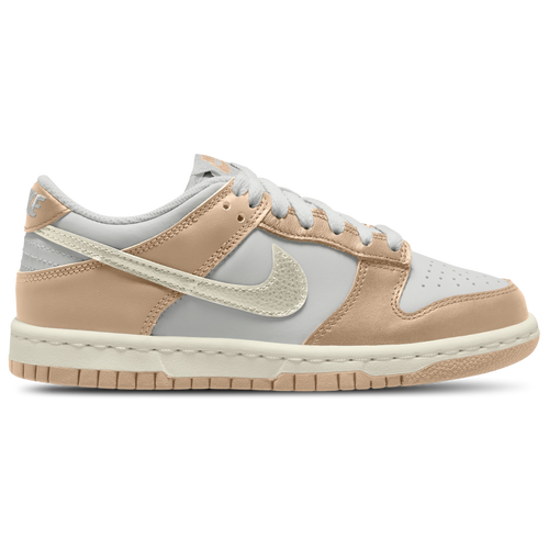Boys Nike Dunk Low - Boys' Grade School Basketball Shoes White/Silver Size 04.0