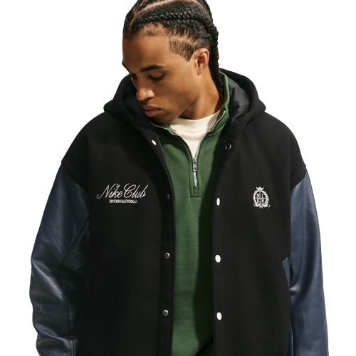 MENS - Nike Club Wool Varsity Jacket NCC - Black/Obsidian Sanddrift