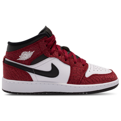 Boys' Grade School - Jordan AJ 1 Mid SE - White/Red/Black