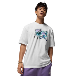Men's - Jordan AJ 5 Grape 85 Crew T-Shirt - White/Purple/Teal