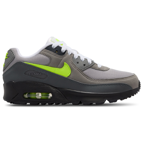 GIRLS - Nike Air Max 90 Mesh - Black/Neon Yellow Anthracite