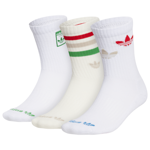 

adidas Originals adidas Originals Monogram Crew Socks 3 Pack - Adult Green/White Size M