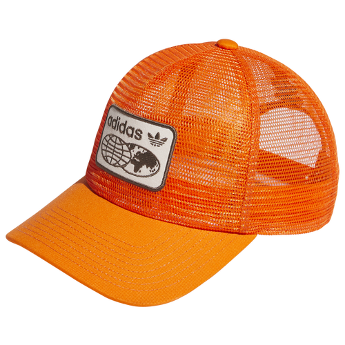 Shop Adidas Originals Mens  Worldwide Mesh Trucker Hat In Orange/brown