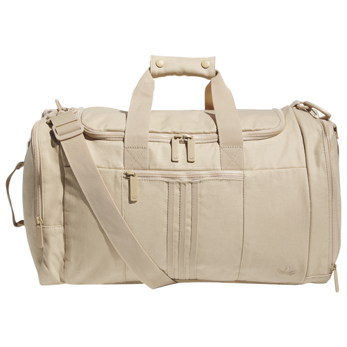 Shop Adidas Originals Canvas Duffel Bag In Beige/beige