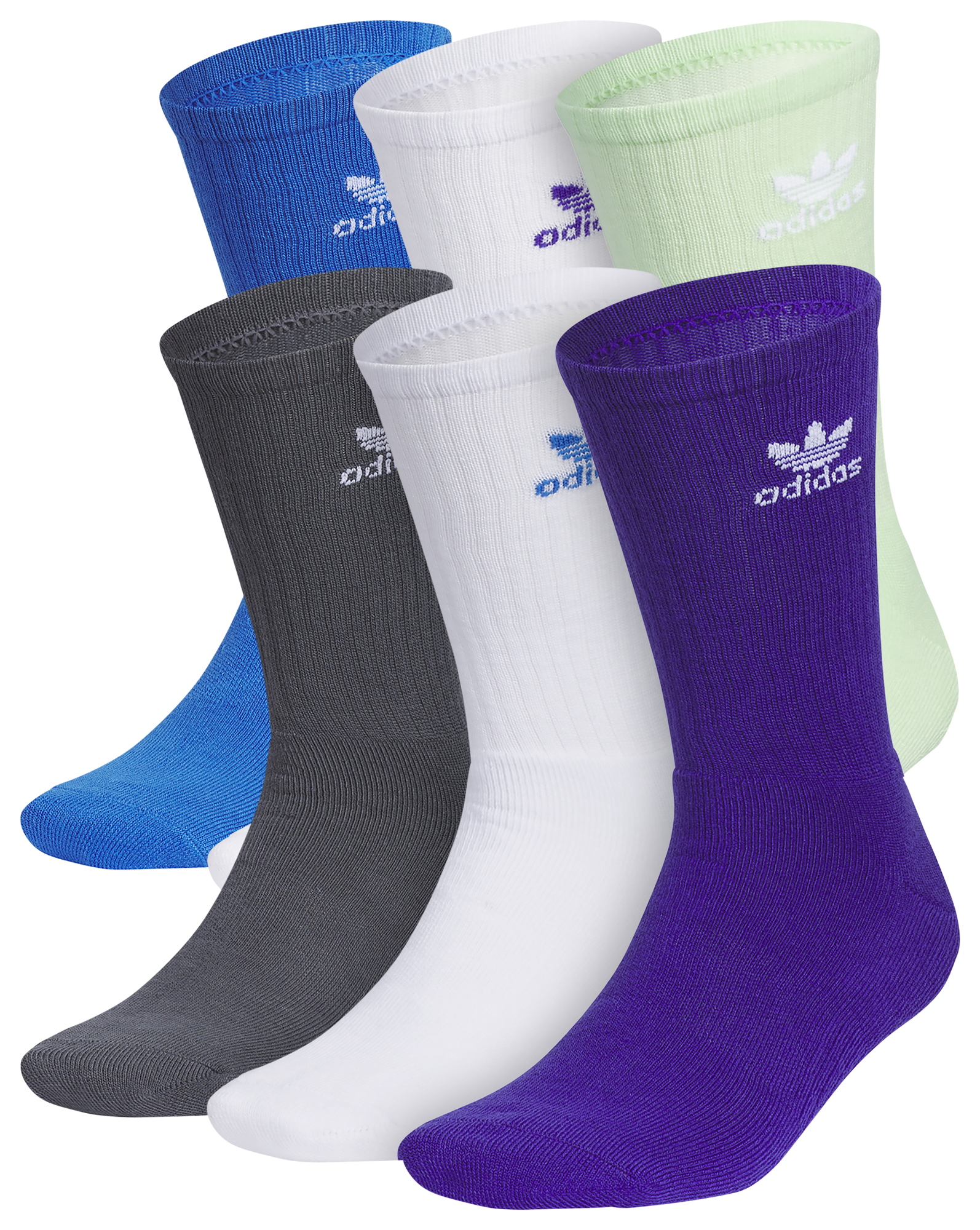 【ADIDAS】 Originals Trefoil 6 Pack Mens Crew Socks adidas Men's Originals Trefoil 6 Pack Crew Socks | eBay