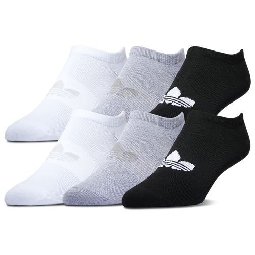 

adidas Originals Mens adidas Originals Superlite No Show 6PK Socks - Mens Heather Grey/White/Black Size L