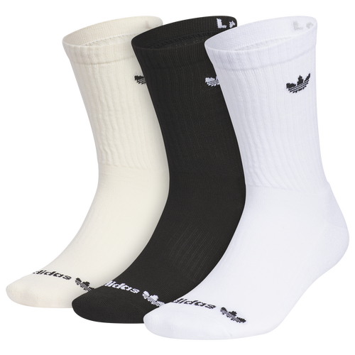 Shop Adidas Originals Mens  Trefoil 2.0 3 Pack Crew Sock In Wonder White/white/black