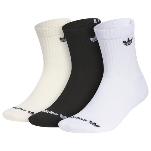 Shop Adidas Originals Mens  Trefoil 2.0 3 Pack Quarter Sock In Wonder White/white/black