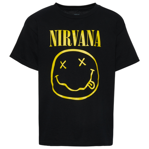 

Boys Nirvana Nirvana Yellow Smiley Culture T-Shirt - Boys' Grade School Black/Black Size S