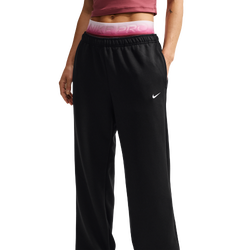 Women's - Nike Dri-FIT Studio Fleece Sport Mid Open Hem Pant - Black/White