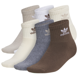 Boys' Grade School - adidas Originals Trefoil 6-Pack Quarter Socks 2-5 - Earth Strata Brown/Wonder White/Wonder Beige