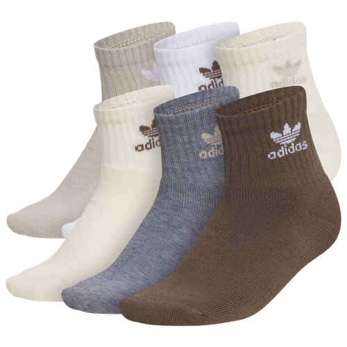 Adidas Originals Kids' Boys  Trefoil 6-pack Quarter Socks 5-7 In White