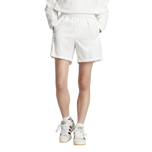 Shop Adidas Originals Womens  Ny Lifestyle Woven Shorts In Cloud White