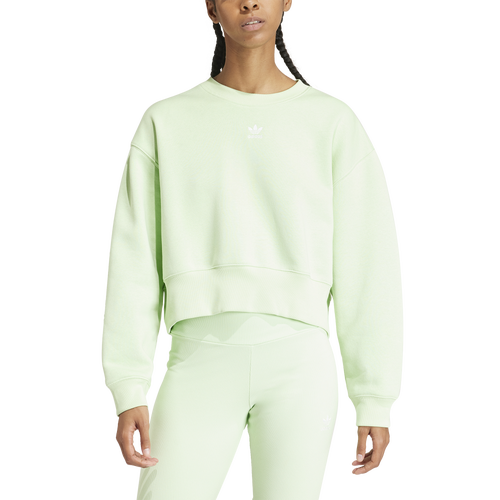 Adidas Originals Womens  Adicolor Essentials Crew Sweatshirt In Semi Green Spark